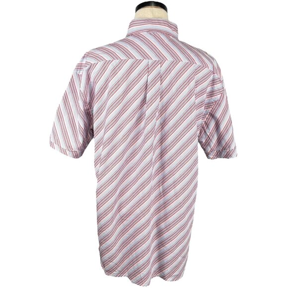 Tommy Hilfiger Mens XL Red/Blue Striped Short Sleeve Button-Down Shirt 2004 - Picture 3 of 10